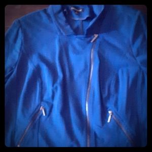 Lane Bryant sz 26 Moto Knit Jacket Teal EUC